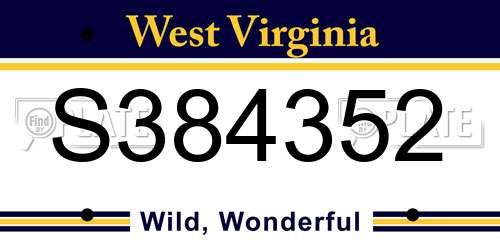S384352 West Virginia License Plate
