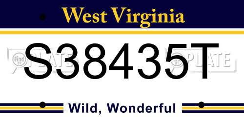 S38435T West Virginia License Plate