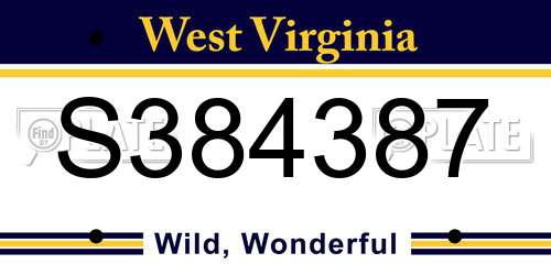 S384387 West Virginia License Plate