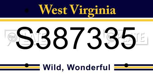 S387335 West Virginia License Plate