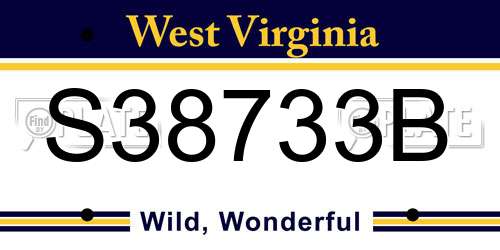 S38733B West Virginia License Plate