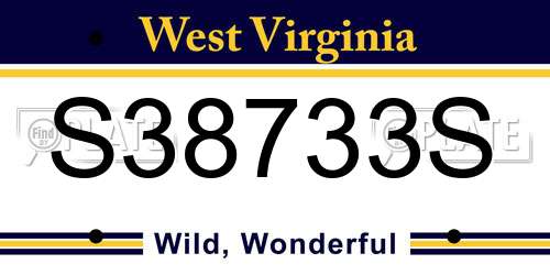 S38733S West Virginia License Plate