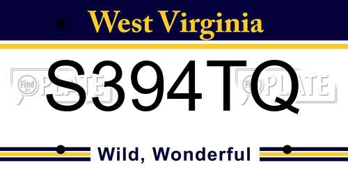 S394TQ West Virginia License Plate