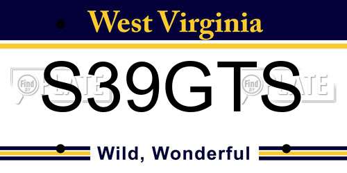 S39GTS West Virginia License Plate
