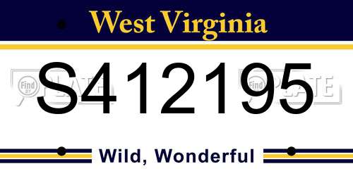 S412195 West Virginia License Plate