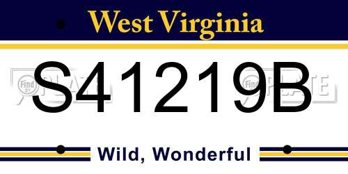 S41219B West Virginia License Plate