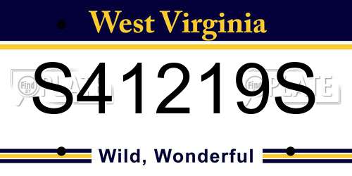 S41219S West Virginia License Plate