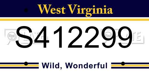 S412299 West Virginia License Plate
