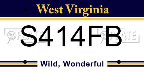 S414FB West Virginia License Plate