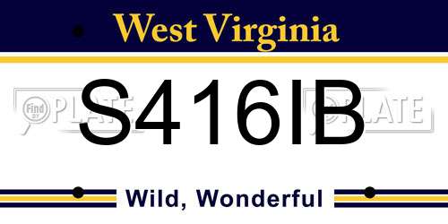 S416IB West Virginia License Plate