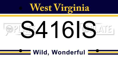 S416IS West Virginia License Plate