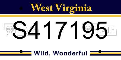 S417195 West Virginia License Plate