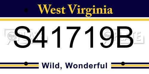 S41719B West Virginia License Plate
