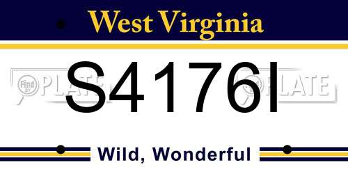 S4176I West Virginia License Plate