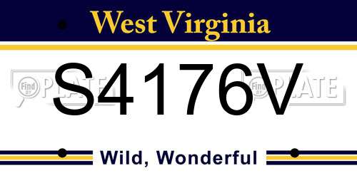 S4176V West Virginia License Plate