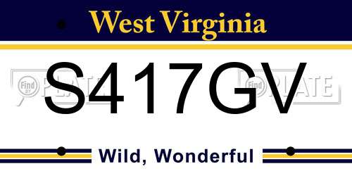 S417GV West Virginia License Plate