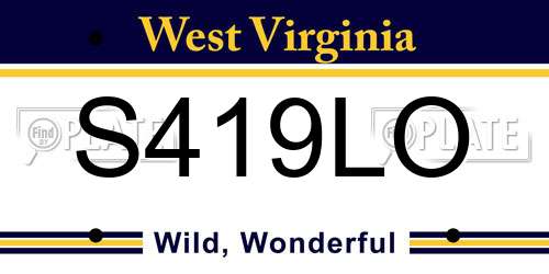 S419LO West Virginia License Plate
