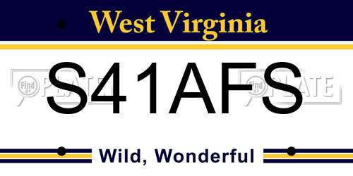 S41AFS West Virginia License Plate