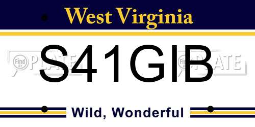 S41GIB West Virginia License Plate