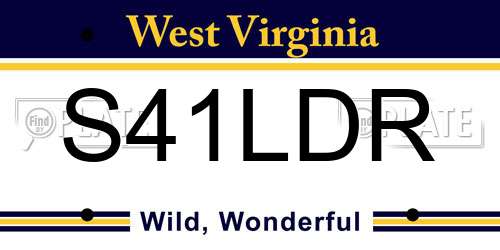 S41LDR West Virginia License Plate