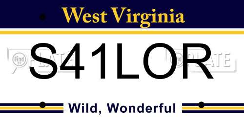 S41LOR West Virginia License Plate