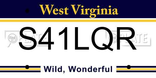 S41LQR West Virginia License Plate