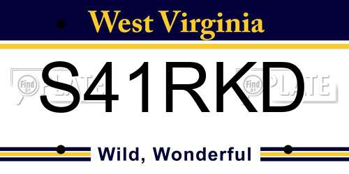 S41RKD West Virginia License Plate