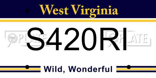 S420RI West Virginia License Plate