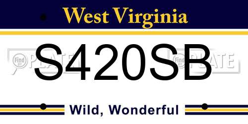 S420SB West Virginia License Plate