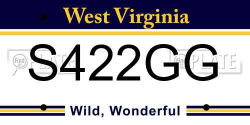 S422GG West Virginia License Plate