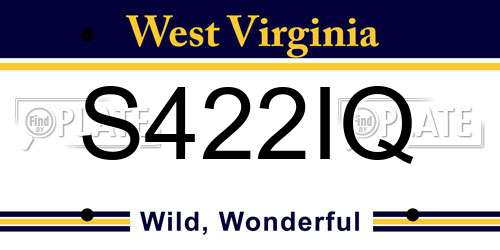 S422IQ West Virginia License Plate