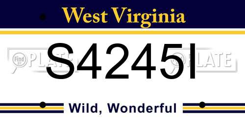 S4245I West Virginia License Plate