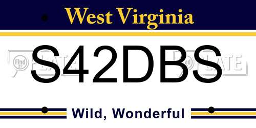 S42DBS West Virginia License Plate
