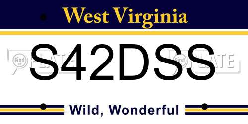 S42DSS West Virginia License Plate