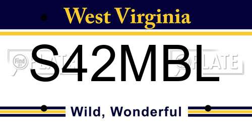 S42MBL West Virginia License Plate