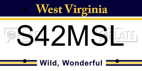 S42MSL West Virginia License Plate