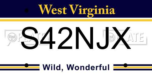 S42NJX West Virginia License Plate