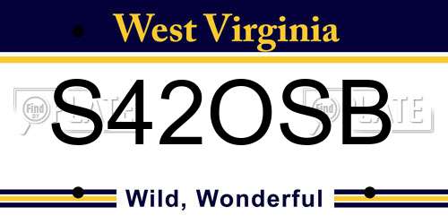 S42OSB West Virginia License Plate