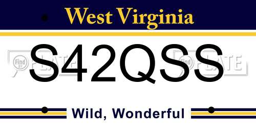 S42QSS West Virginia License Plate