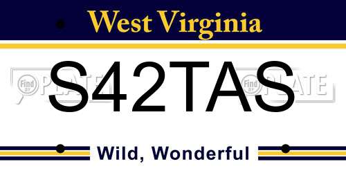 S42TAS West Virginia License Plate