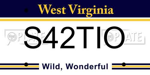S42TIO West Virginia License Plate