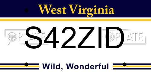 S42ZID West Virginia License Plate
