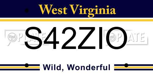 S42ZIO West Virginia License Plate