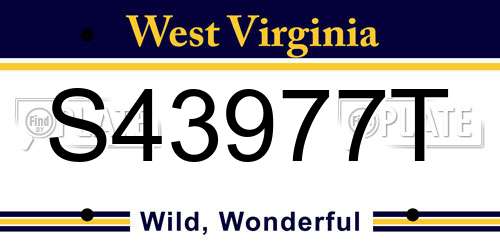 S43977T West Virginia License Plate