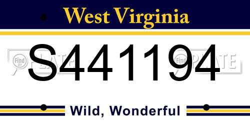 S441194 West Virginia License Plate