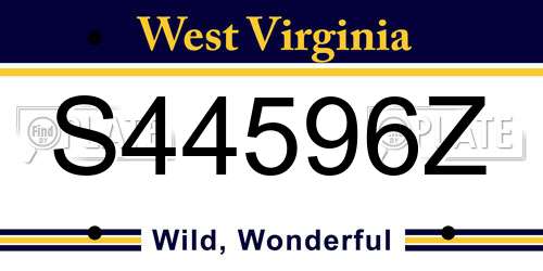 S44596Z West Virginia License Plate