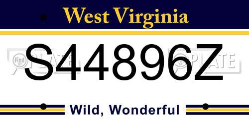 S44896Z West Virginia License Plate