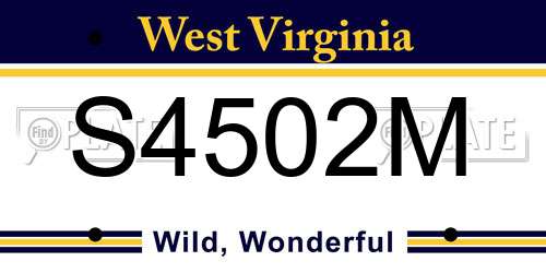 S4502M West Virginia License Plate