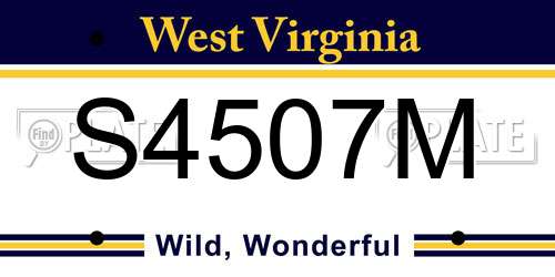 S4507M West Virginia License Plate