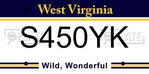 S450YK West Virginia License Plate